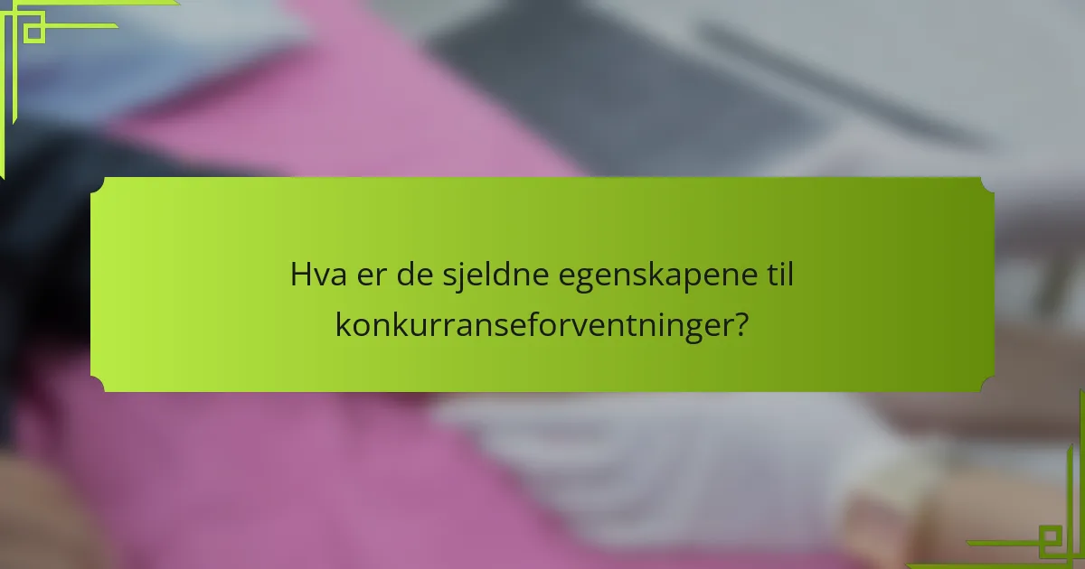Hva er de sjeldne egenskapene til konkurranseforventninger?