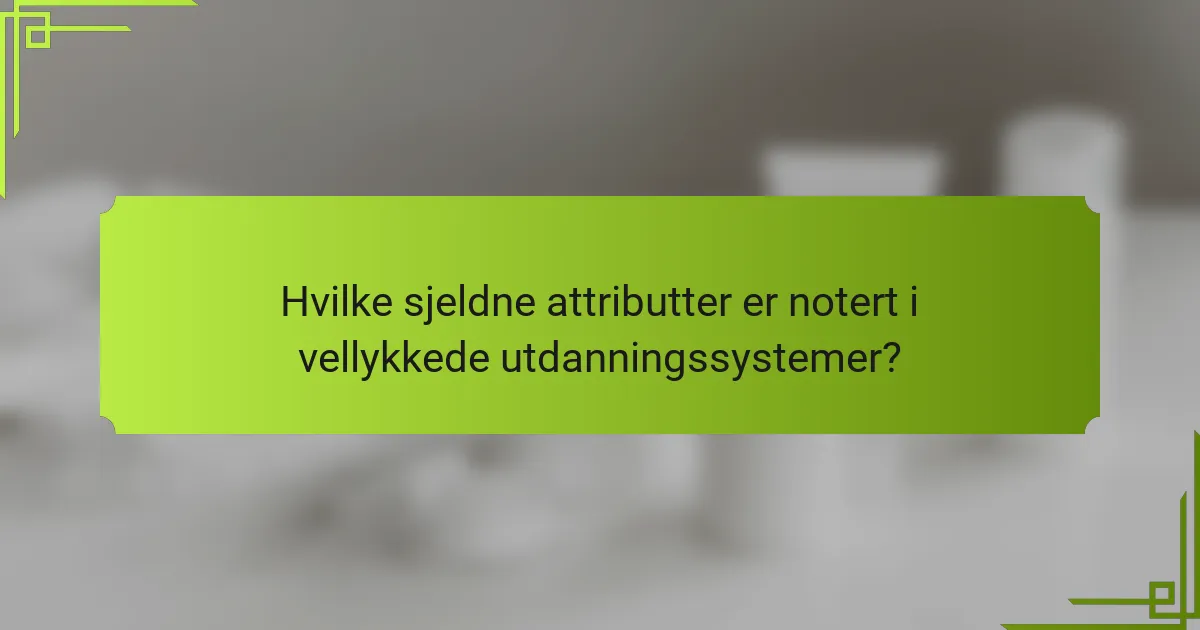 Hvilke sjeldne attributter er notert i vellykkede utdanningssystemer?